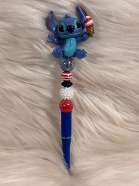 Disney Doorables Stitch Beaded Pen Handcrafted